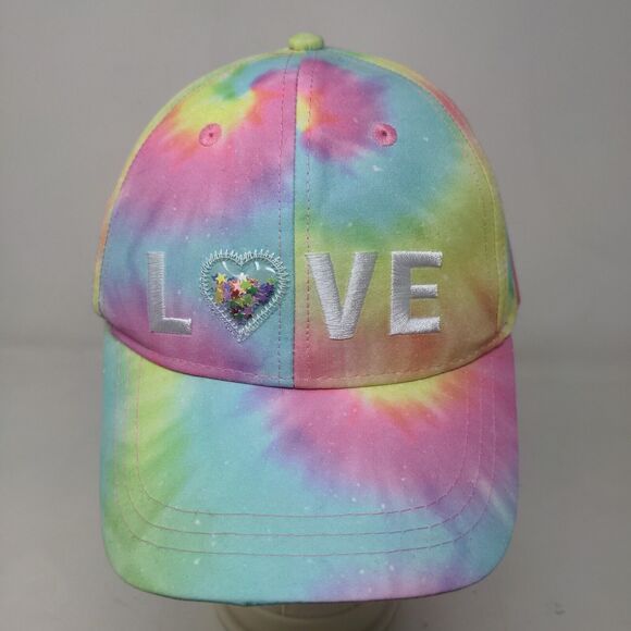 Wonder Nation Girls Strapback Hat Tie Dye Multicolor Size OS Embroidered Love - Picture 2 of 7